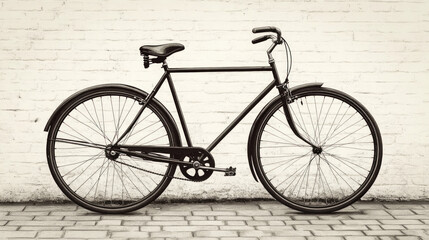 Obraz premium Wallpaper Featuring A Sleek Silhouette Of A Bicycle Positioned At An Angle, With Clean Lines And A Focus On The Wheels Against A Crisp White Background