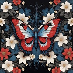 AI-Generated Beautiful Butterfly With Flowers 