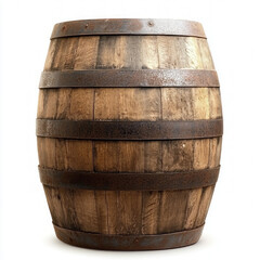 Obraz premium Wooden Barrel Isolated