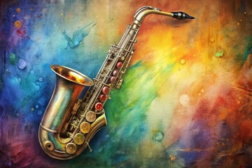 Naklejka premium Saxophone Music Graphite Poster for Home Decor, Printable Artwork, and Wallpaper Background