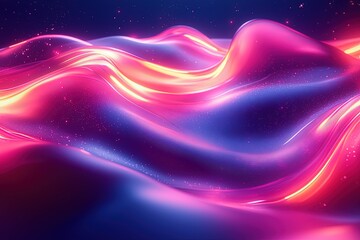 Vibrant neon waves: dynamic abstract glow with futuristic colors