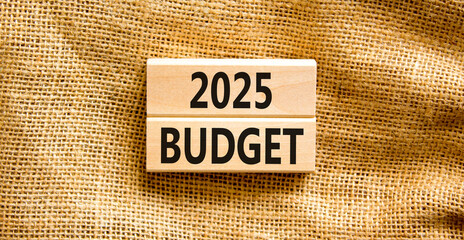 Planning 2025 budget new year symbol. Concept words 2025 Budget on beautiful wooden blocks. Beautiful canvas background. Business 2025 budget new year concept. Copy space.