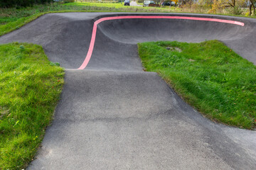 Naklejka premium An empty BMX or skateboarding pump track