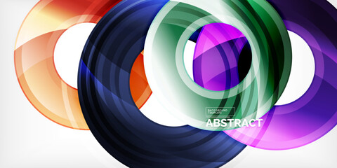 Obraz premium Circles, round elements, ring shapes premium background. Vector Illustration For Wallpaper, Banner, Background, Card, Book Illustration, landing page