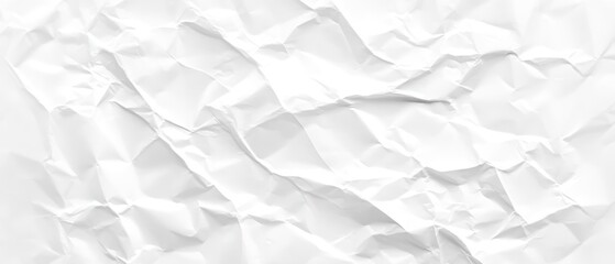 Obraz premium A crumpled white paper texture, ideal for backgrounds or design elements.