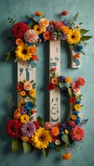 Cheerful floral backdrop with YES typography