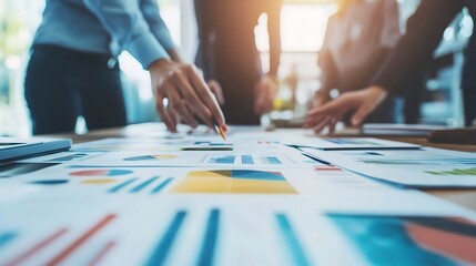 Fototapeta premium Collaboration on Business Data and Charts