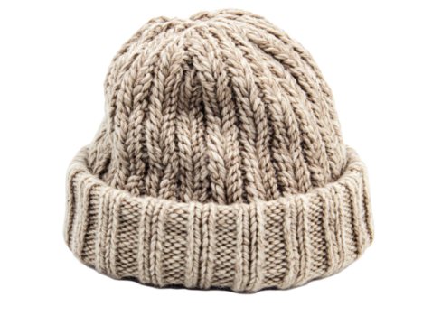 a knit hat on a white background