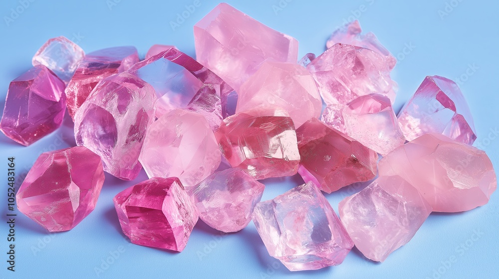 Poster rose quartz smoothly blending into a soft sky blue, evoking a soft and serene vibe