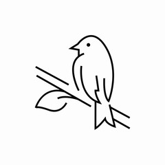 bird sitting on a branch icon sign vector