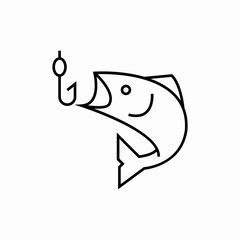 fish on bait icon sign vector