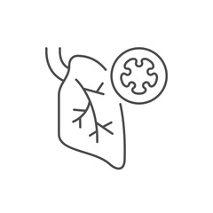 Obraz premium Bronchitis disease line outline icon