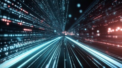 Obraz premium Abstract representation of digital circuits with glowing lights in a technology themed background