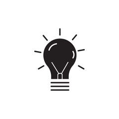 glowing light bulb - vector icon