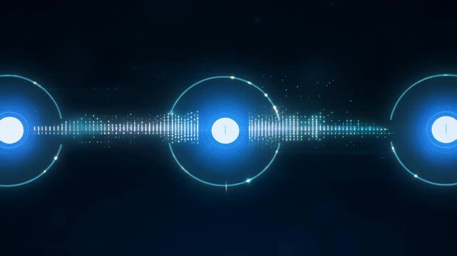 Macro view of pulse chain grid visualizing cloud data synchronization