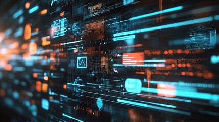 Obraz premium Abstract Digital Data Visualization Background