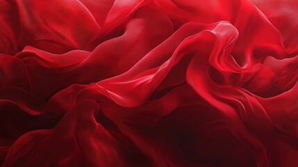 Obraz premium Elegant flow of red fabric capturing motion and texture in abstract art