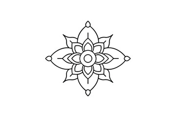 Modern Mandala Line Art Vector: Intricate Geometric Design with Symmetry for Elegant, Minimalist Decor and Mindfulness