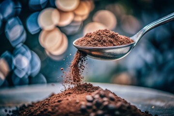 Super Slow Motion Coffee Powder Falling from Spoon - Captivating Architectural Photography