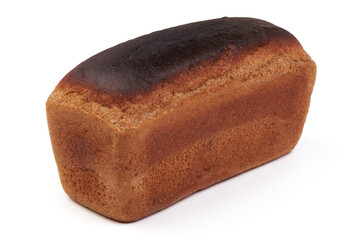 Rye bread, freshly baked, isolated on white background.