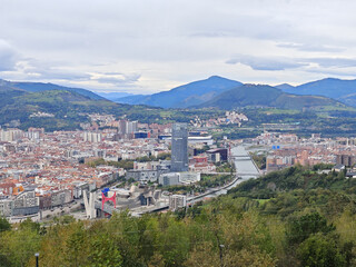 The view of Bilbao from Artxanda mirador, Basque Country, Spain