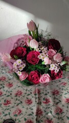 bouquet of pink roses