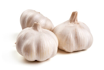 Fresh garlic, isolated on white background.
