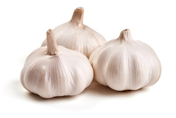 Fresh garlic, isolated on white background.
