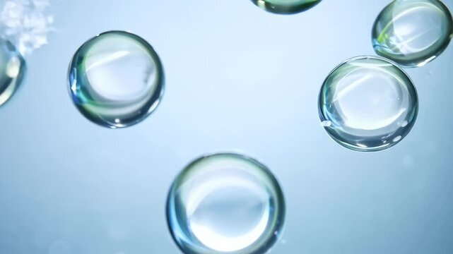 Flowing bubbles animation for carbonated drinks or soap products.