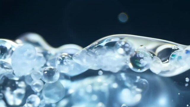 Shimmering bubbles floating for soap and carbonated drinks.