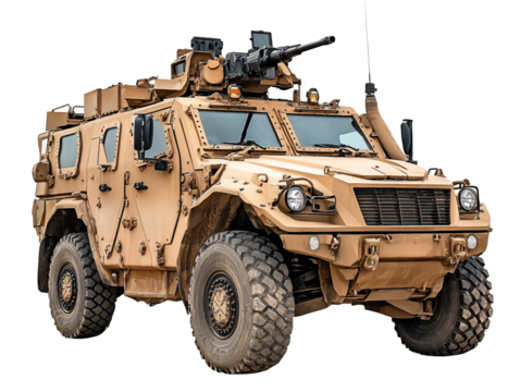 a military vehicle with a gun on top