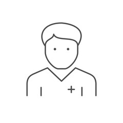 Obraz premium Male doctor line outline icon