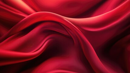 Obraz premium Luxurious red silk fabric a close-up view of smooth textures and vibrant colors