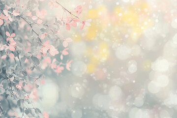 Obraz premium Muted pastel bokeh blend with blush pink and yellow hues