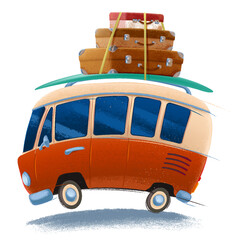 van with suitcases leaving for summer holidays © mollicart