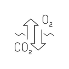 Breathing process line outline icon