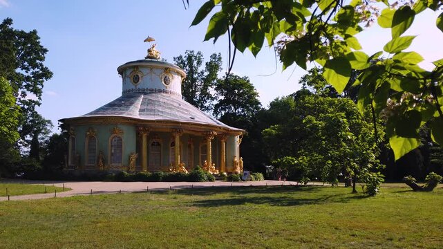 German Culture - Sanssouci Landmark in Potsdam near Berlin - Summer residence of Prussian King Frederick the Great - Chinese Pavilion - Sunny Day