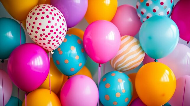 Colorful balloons a celebration of joy fun and festivity in vibrant hues and patterns