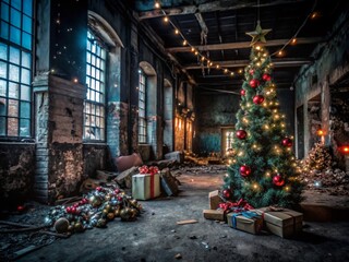 Urban Exploration Christmas Gifts in Abandoned Spaces - Unique Festive Decor Ideas