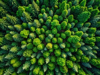 Vertical Drone View of Serene Trees in Minimalist Photography for Nature Lovers