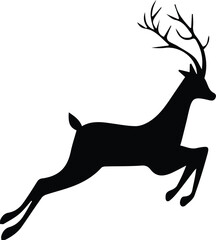 Jumping deer logo icon silhouette art