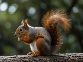 Obraz premium Squirrel full body isolate on transparency background PNG