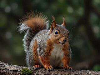 Fototapeta premium Squirrel full body isolate on transparency background PNG