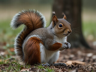 Obraz premium Squirrel full body isolate on transparency background PNG