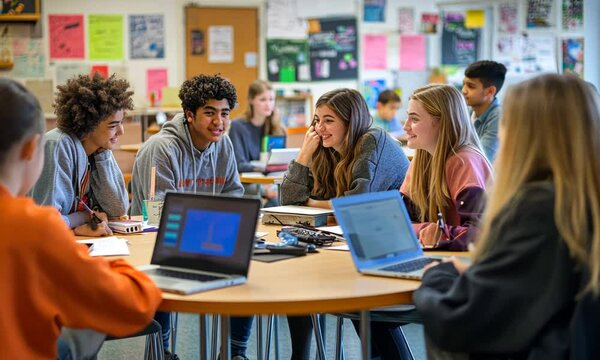 High School Students Collaborate on a Project