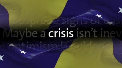 Tokelau flag - Waving flag on loop of economic news articles - Powered by Adobe