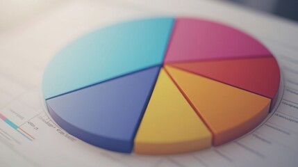 Obraz premium Colorful Pie Chart on Business Presentation Table