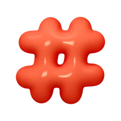 Symbols Lattice Numbers. Sign red color. Realistic 3d design in cartoon balloon style. Isolated on white background. vector illustration