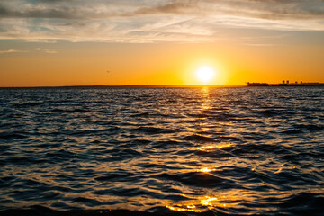 colorful sunset on a sandy beach