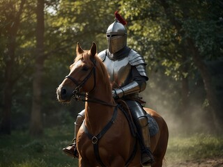 Knight on horseback.